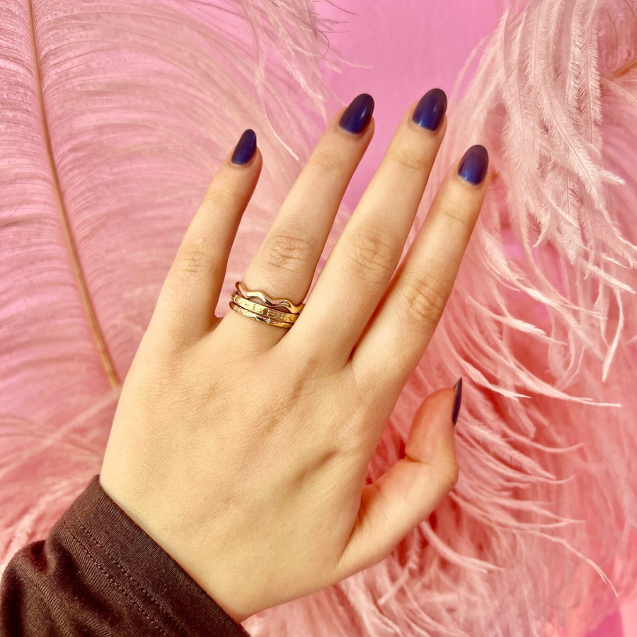 as above so below engraved gold band