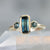 teal emerald cut montana sapphire ring