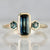 teal emerald cut montana sapphire ring