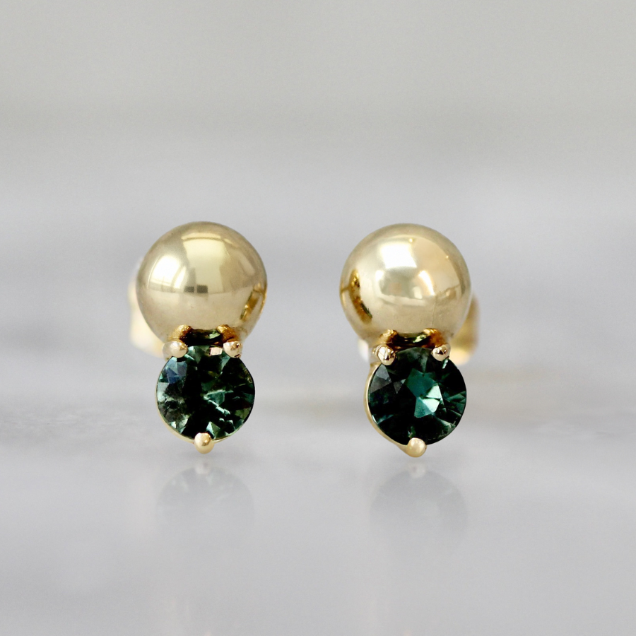 Teal Sapphire Earrings