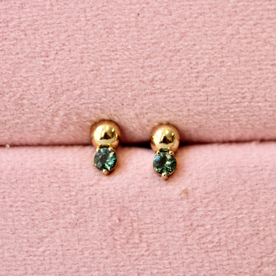 Teal Sapphire Earrings