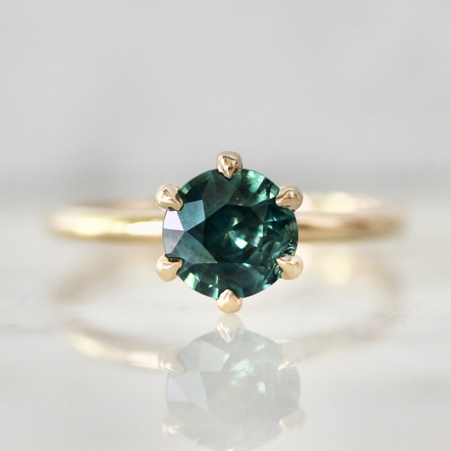 
            teal sapphire engagement ring