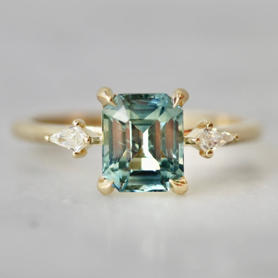 
            teal sapphire ring