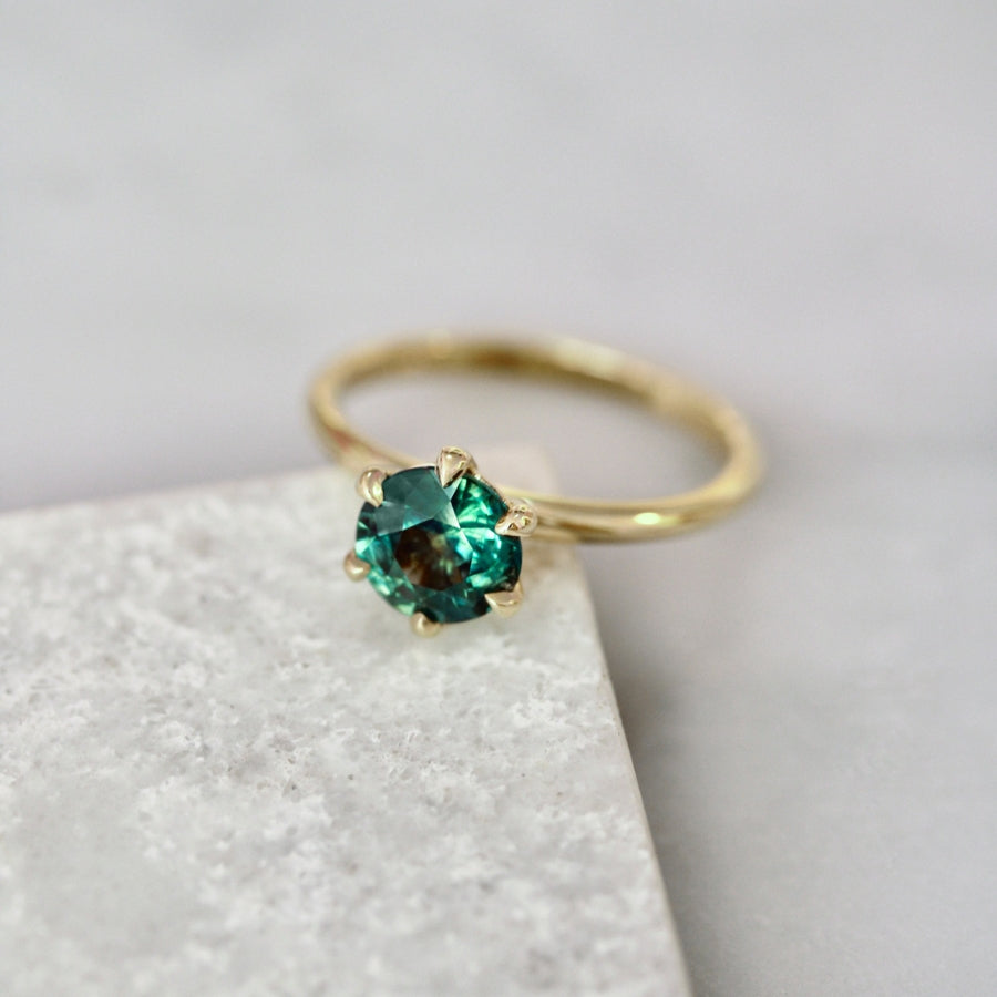 
            teal sapphire ring