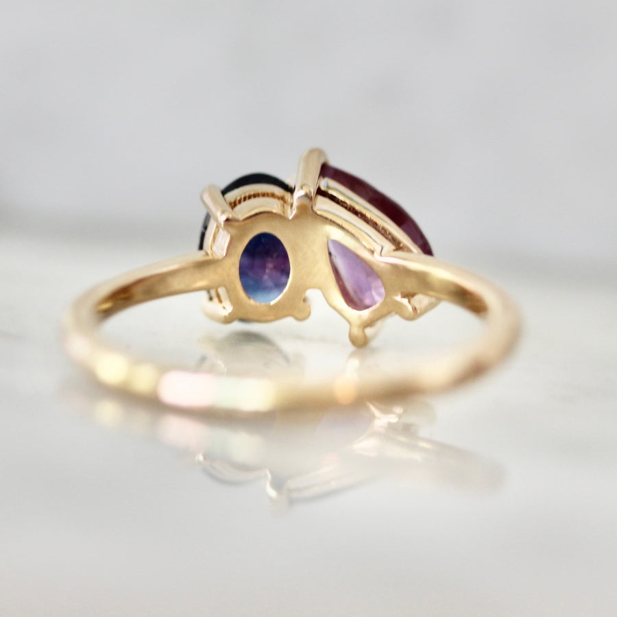 toi et moi sapphire ring