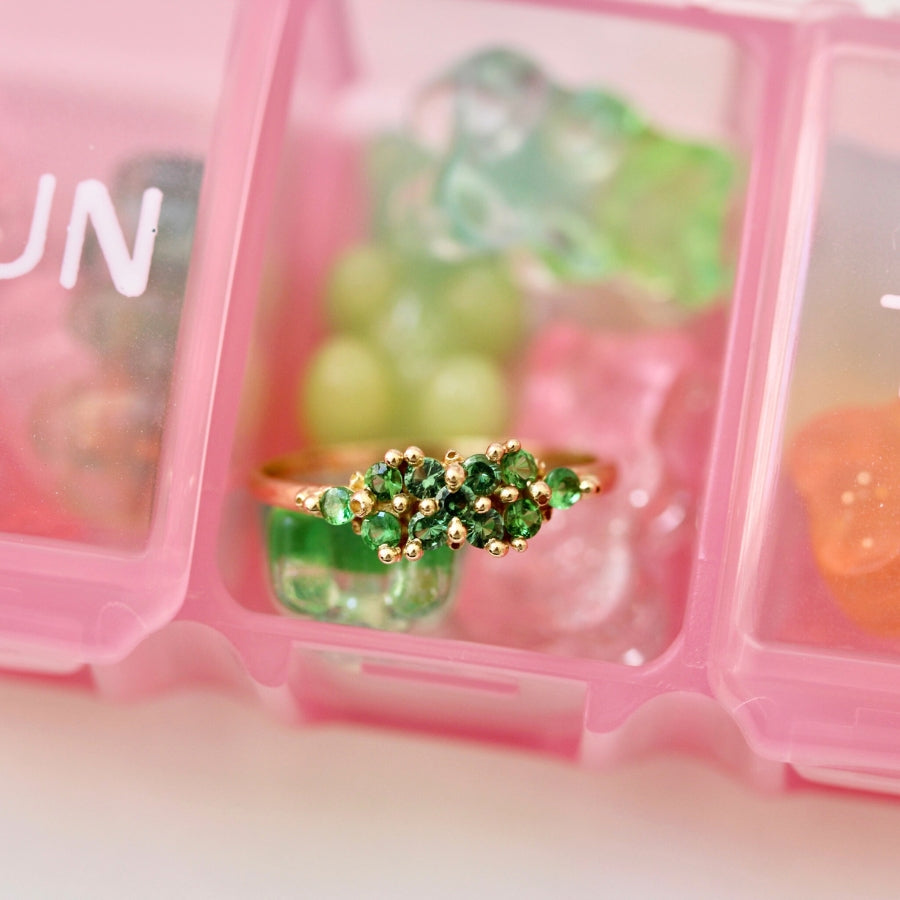 tsavorite and sapphire ring