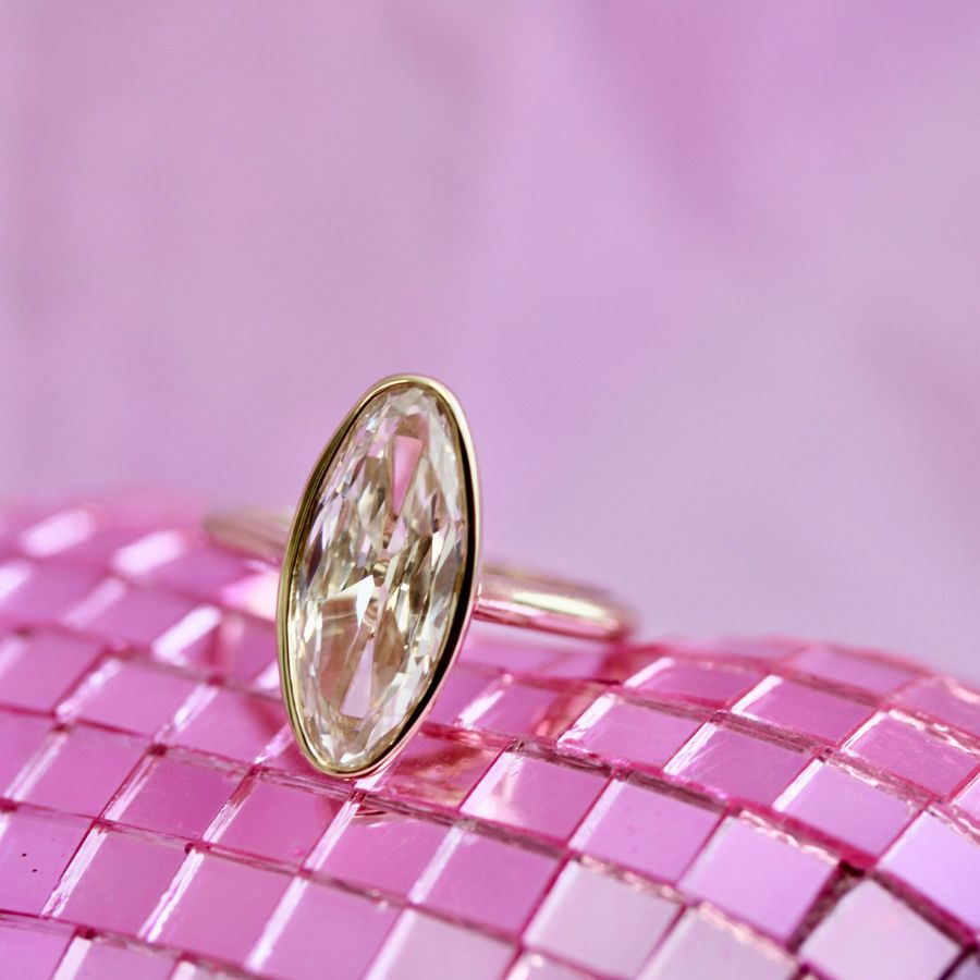 
            unique moval diamond ring