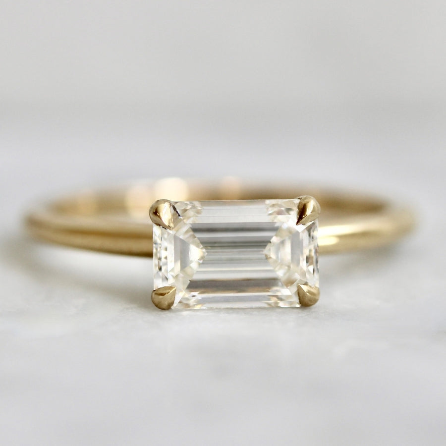 
            white emerald cut lab diamond ring