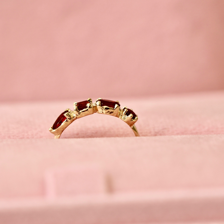 Red Gemstone Medley Ring