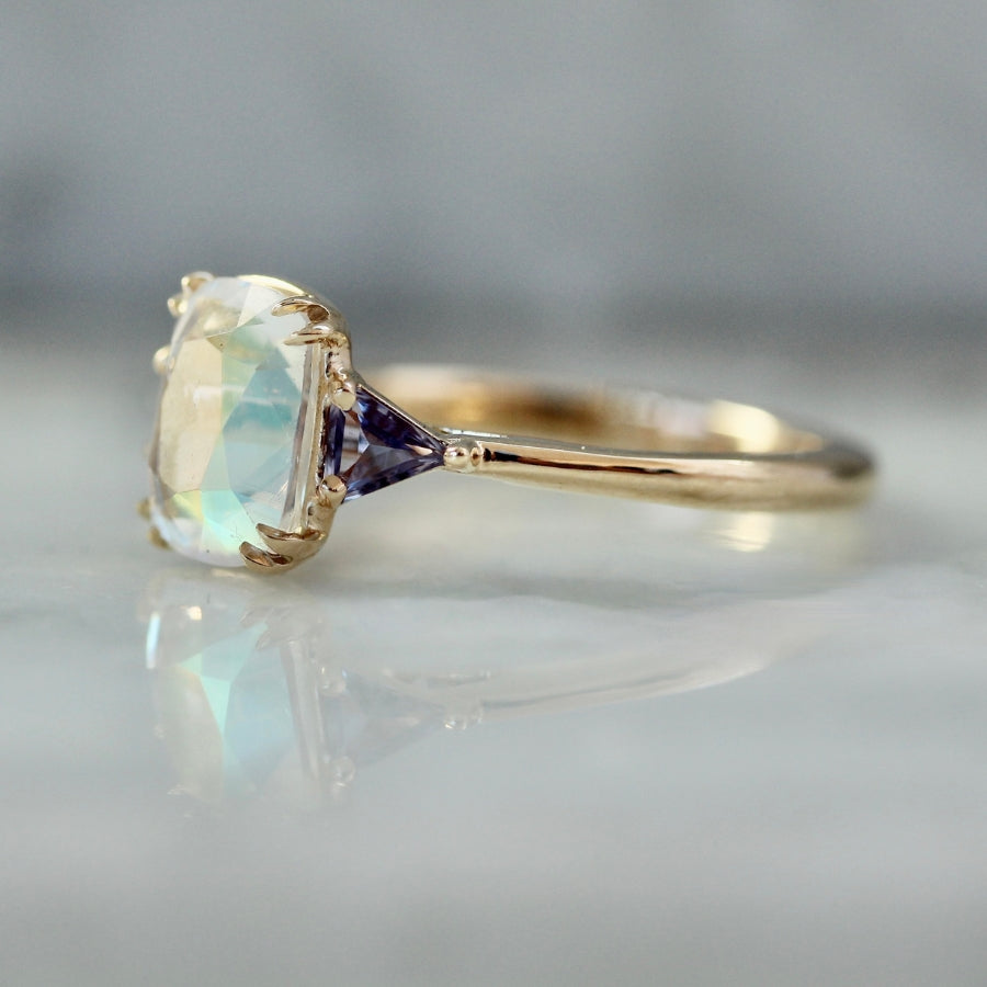 
            yellow gold moonstone ring