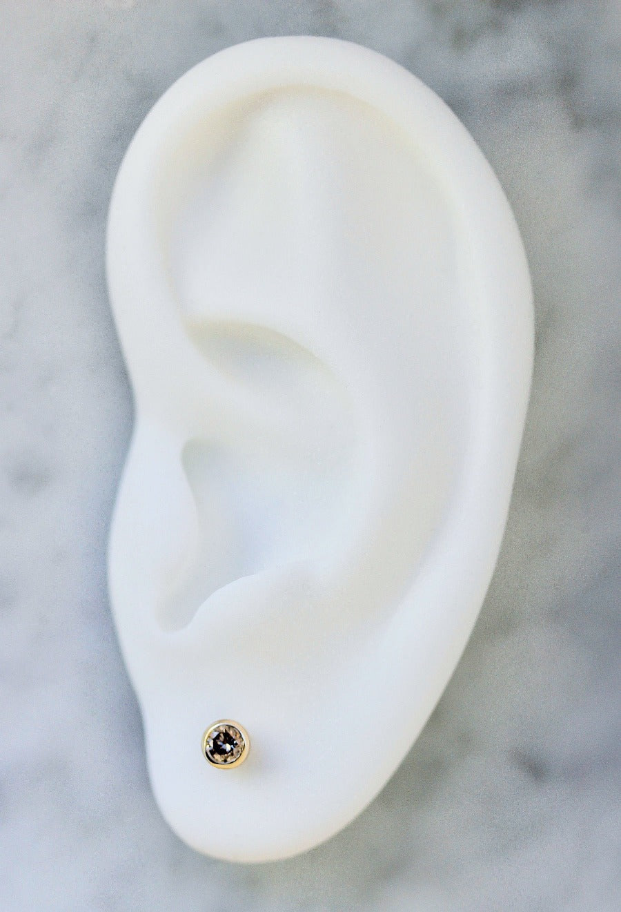 .21 Carats Total Champagne Round Brilliant Cut Diamond Studs