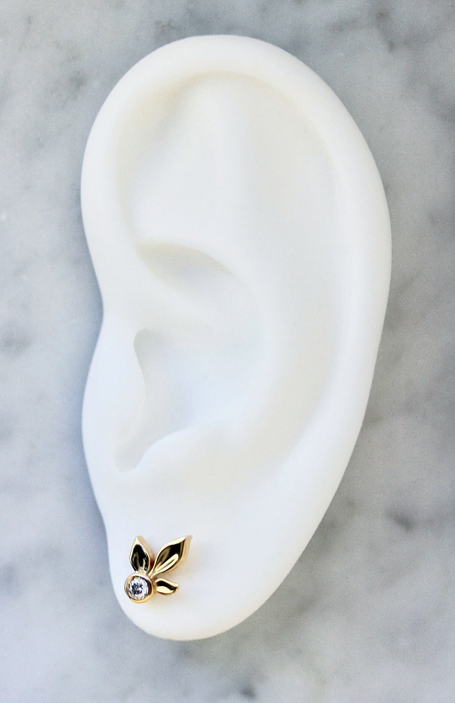 Frond of You White Brilliant Cut Diamond Studs