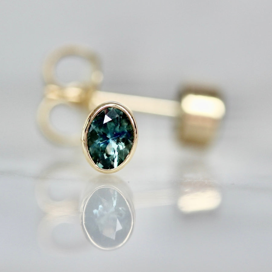 Round Parti Montana Sapphire Diamond Halo Stud Earrings 14K Gold – Albrecht  Jewellery