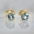 .90 Carats Total Round Cut Light Teal Montana Sapphire Earrings
