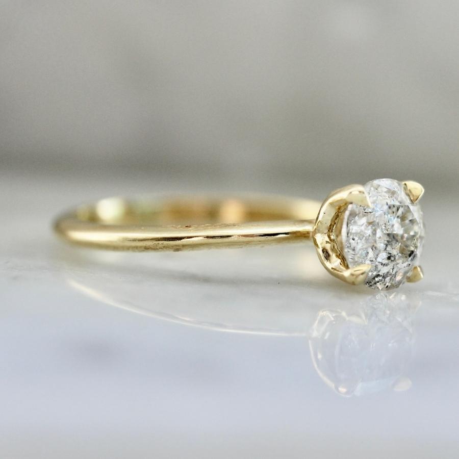 1.08 Carat Bella Icy Salt & Pepper Round Brilliant Cut Diamond Ring