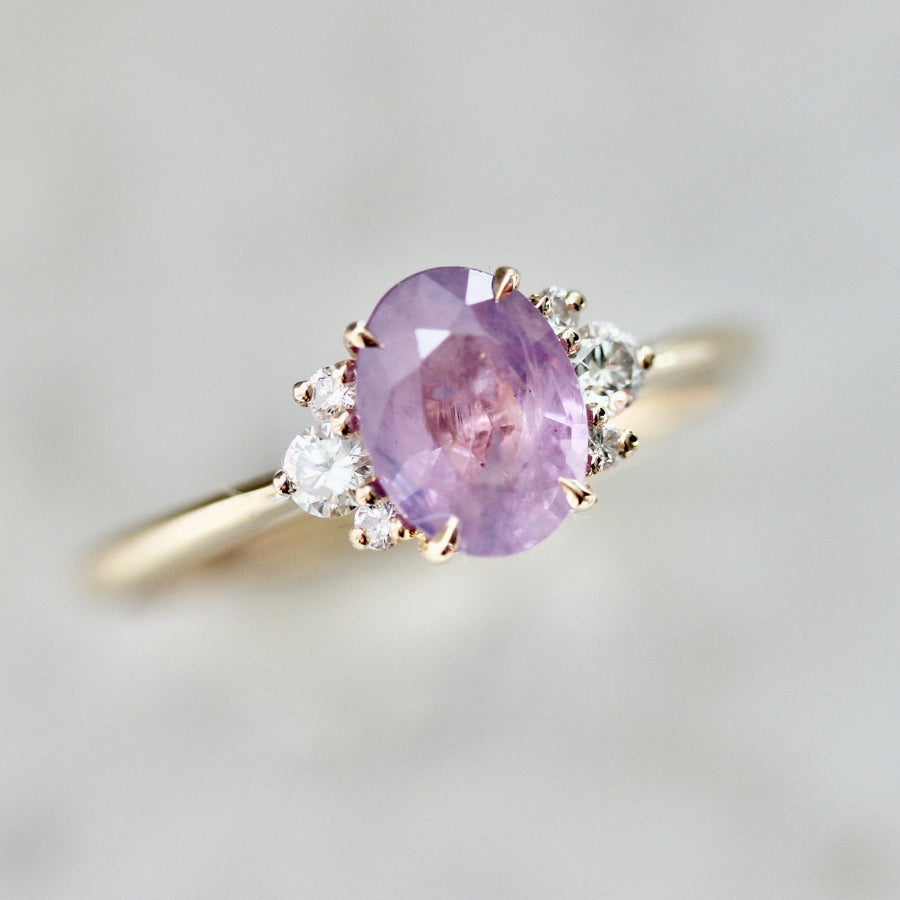 1.22 Carat Mirella Pink Oval Cut Sapphire Ring