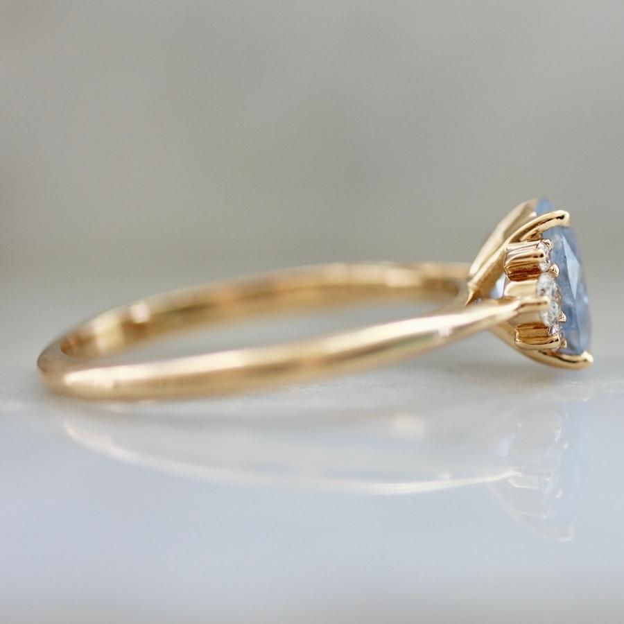 1.31 Carat Mirella Light Blue Oval Cut Montana Sapphire Ring