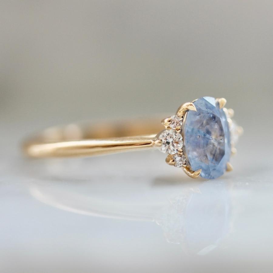 
            1.31 Carat Mirella Light Blue Oval Cut Montana Sapphire Ring