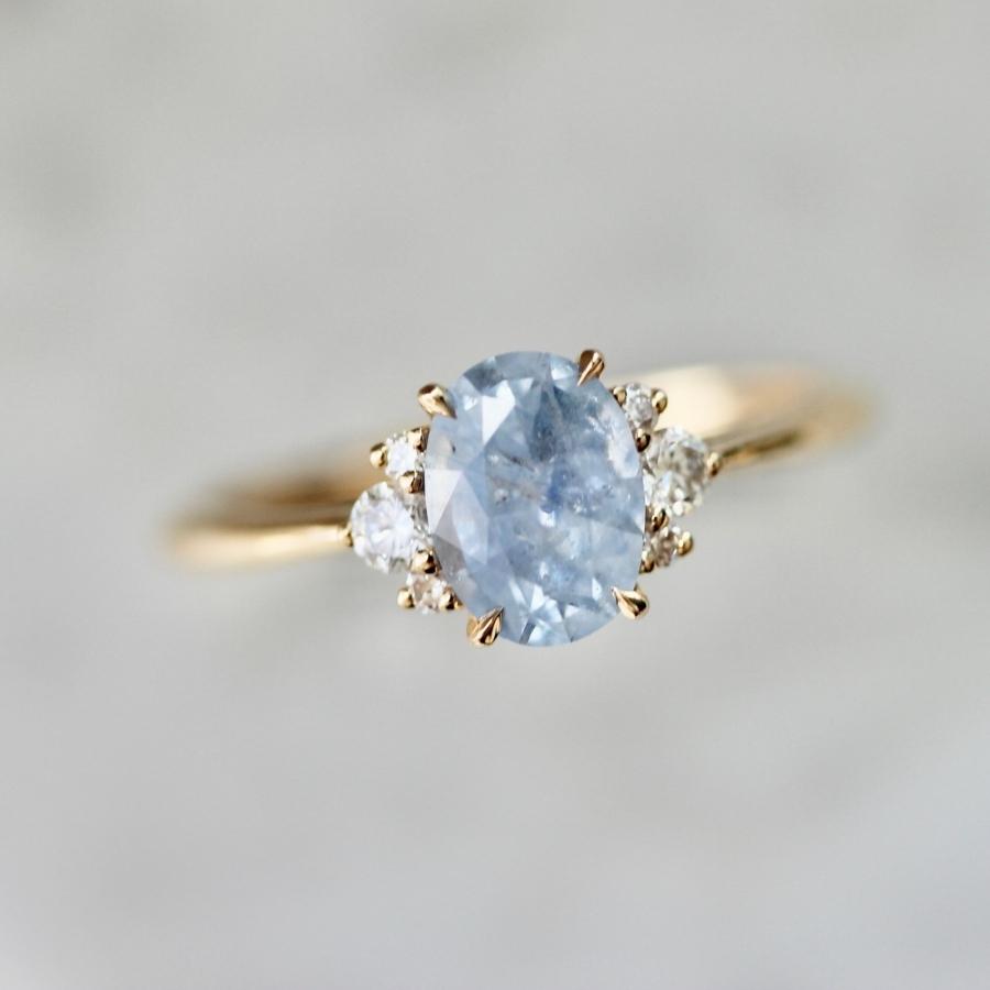 1.31 Carat Mirella Light Blue Oval Cut Montana Sapphire Ring - Gem ...
