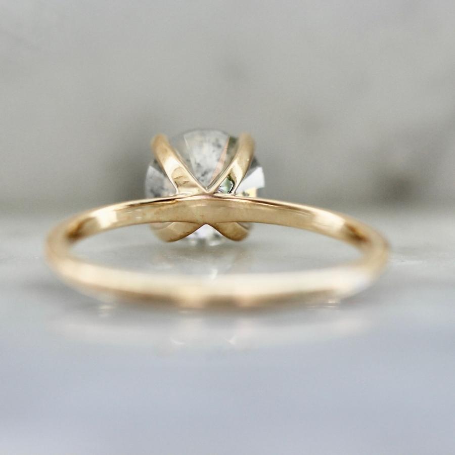 1.58 Carat Stella Salt and Pepper Round Brilliant Cut Diamond Ring