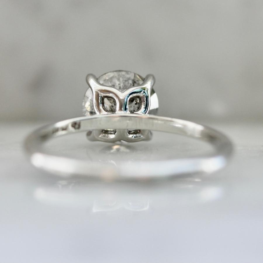 1.67 Carat Bella Salt and Pepper Round Brilliant Cut Diamond Ring in Platinum