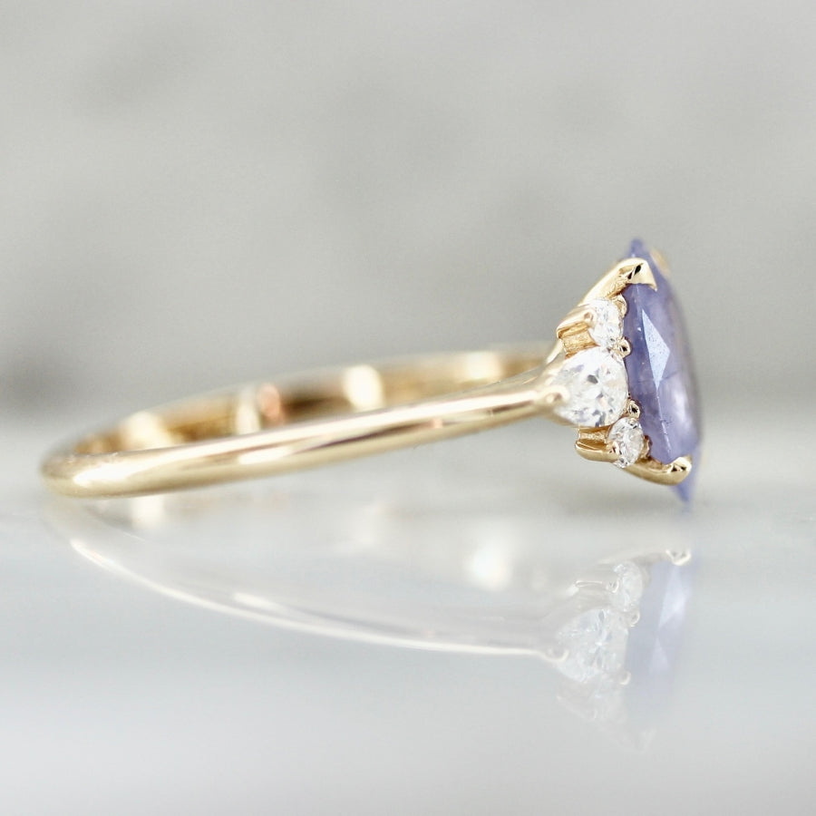 1.68 Carat Mirella Purple Oval Cut Opalescent Sapphire Ring