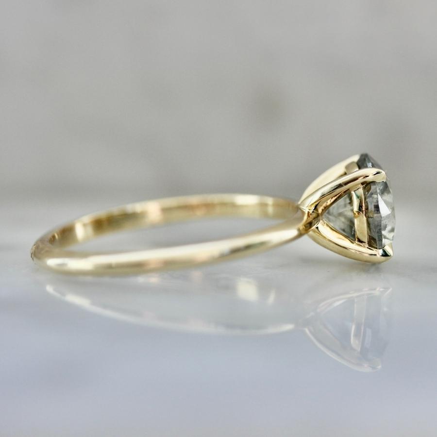 1.86 Carat Stella Salt and Pepper Round Brilliant Cut Diamond Ring