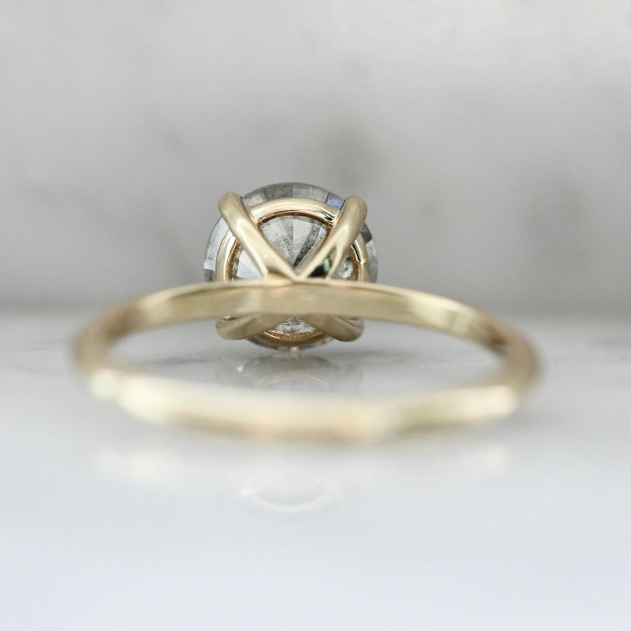 1.86 Carat Stella Salt and Pepper Round Brilliant Cut Diamond Ring