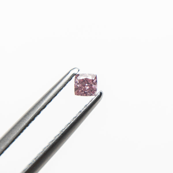 0.09ct 2.38x2.37x1.73mm Argyle Fancy Intense Purple Pink Cushion Brilliant 18680-01 - Misfit Diamonds