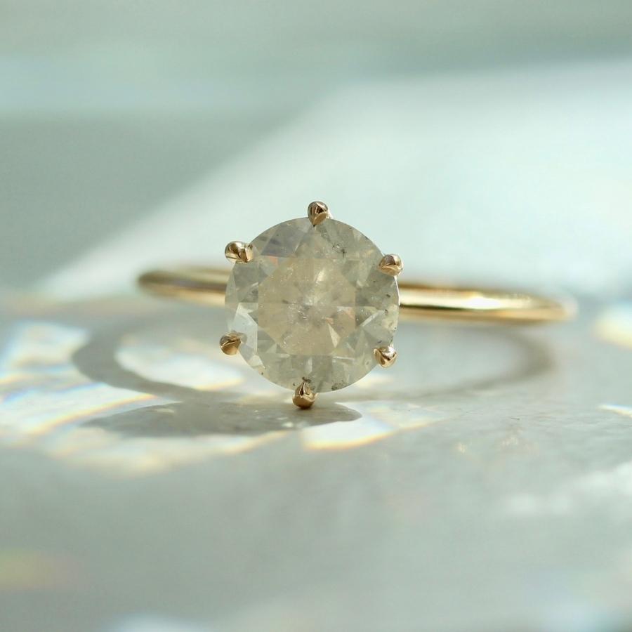 1.75 Carat Bella Icy Salt & Pepper Round Brilliant Cut Diamond Ring