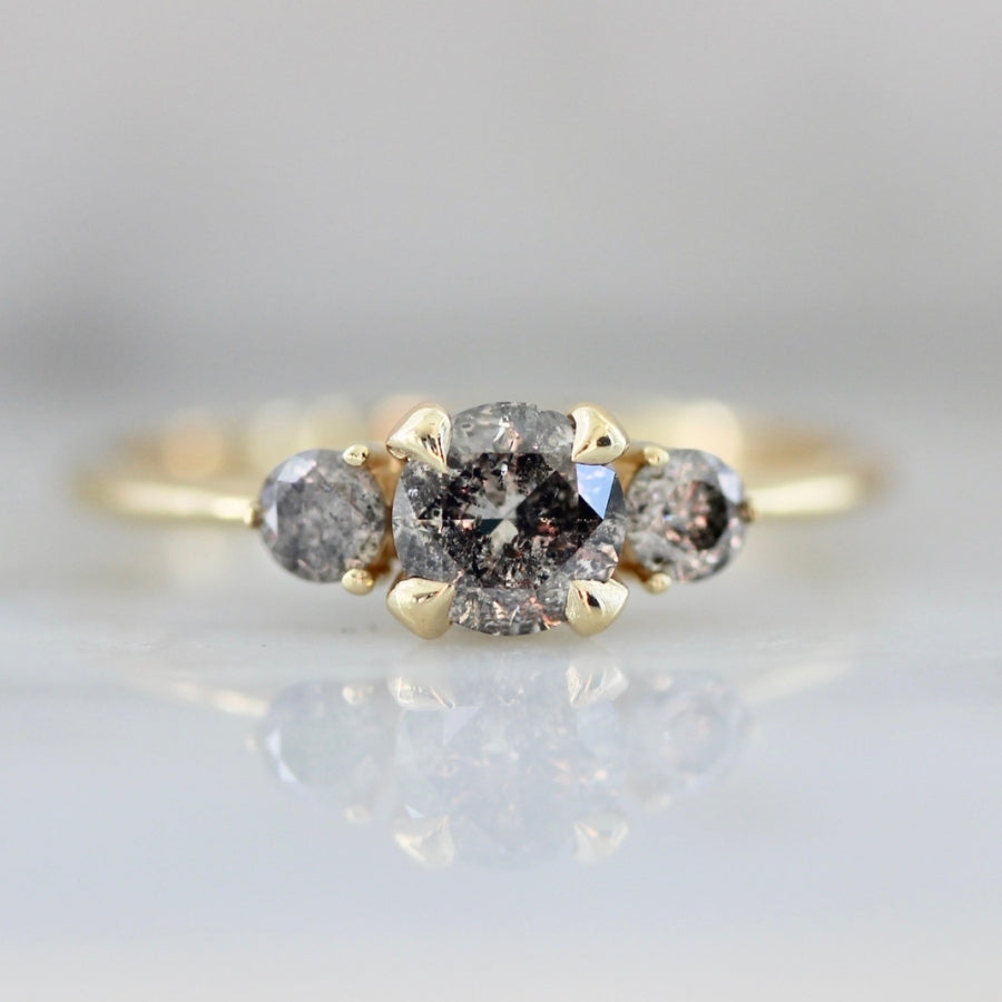 Interstellar Salt & Pepper Diamond Trilogy Ring