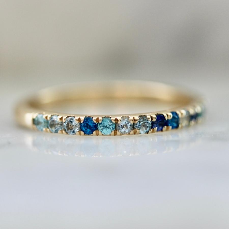 
            Funfetti Blue Round Brilliant Cut Gemstone Medley Band