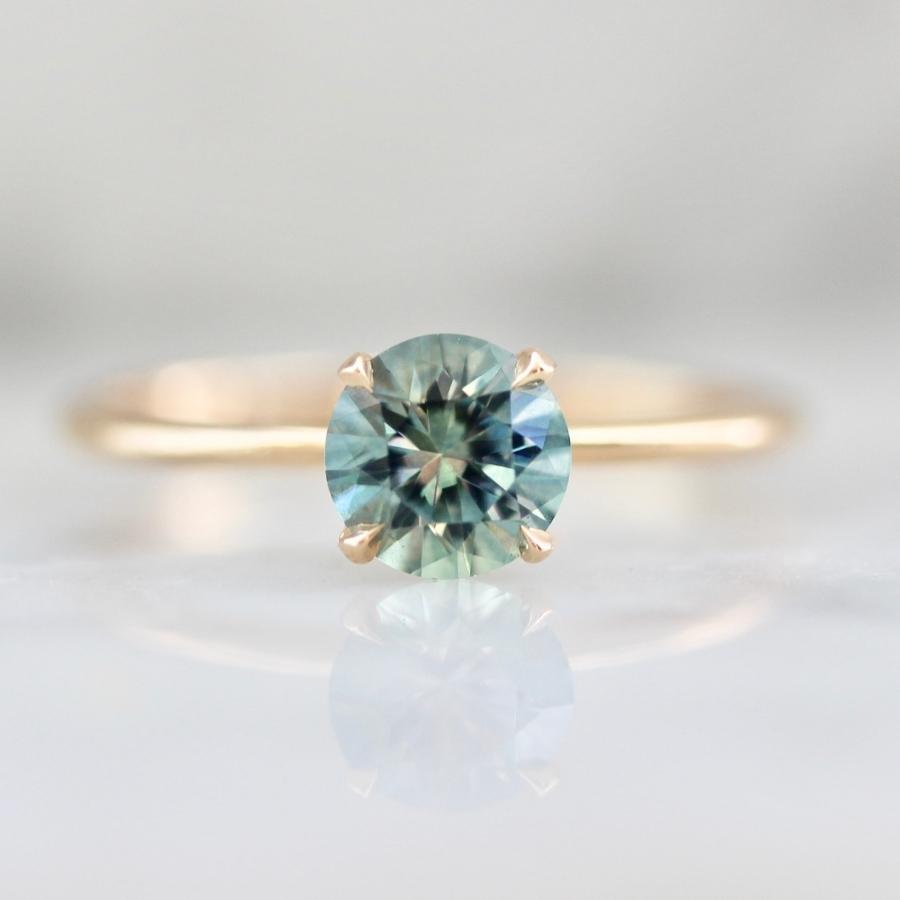 
            .98 Carat Stella Round Brilliant Cut Montana Sapphire Ring