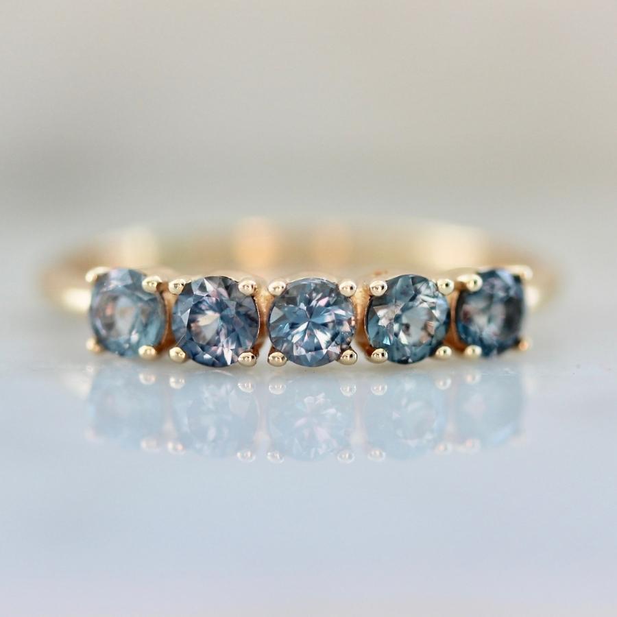 Requiem Teal Round Brilliant Cut Spinel Band
