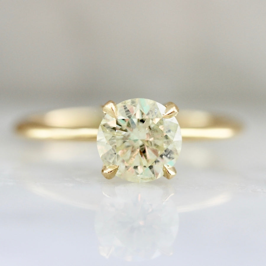 New Dawn Yellow Round Brilliant Cut Diamond Ring