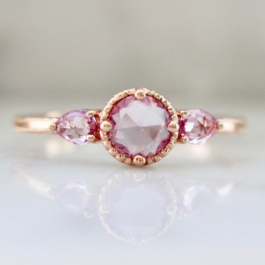 
            Sugar Rush Pink Round Rose Cut Sapphire Ring