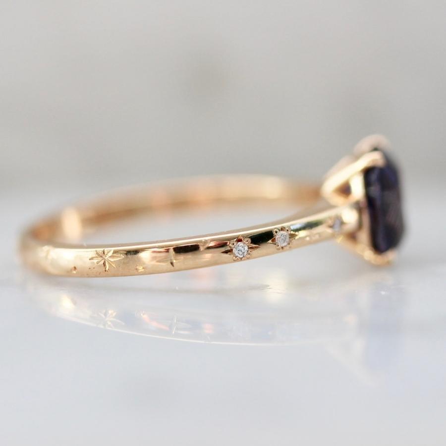 Binor Purple Elongated Cushion Cut Spinel Ring