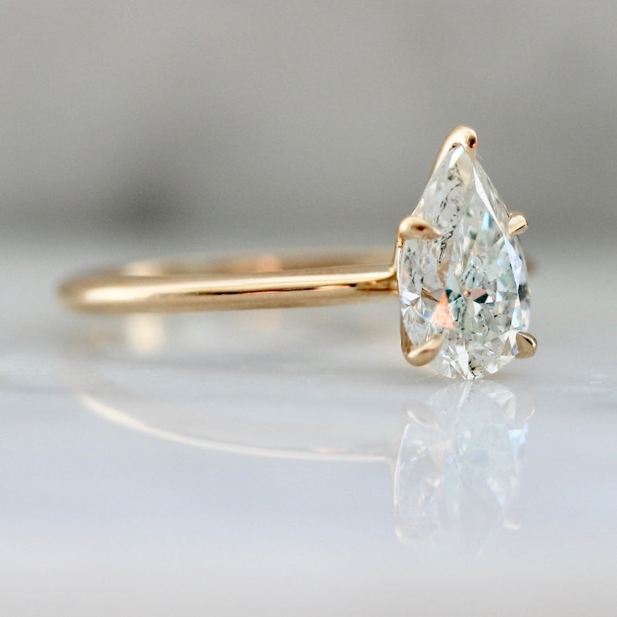 Stardust Salt & Pepper Pear Cut Diamond Ring