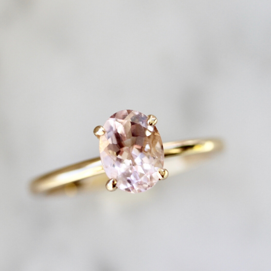 Haven Pale Pink Oval Cut Morganite Ring