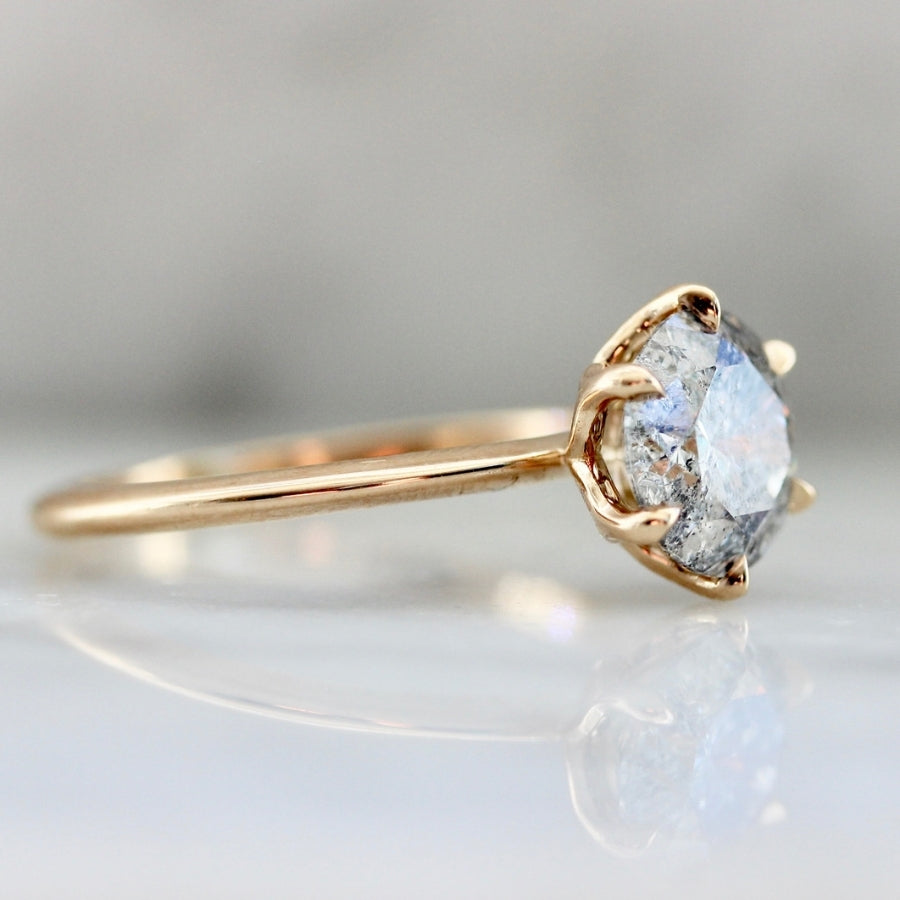 1.81 Carat Bella Salt & Pepper Round Brilliant Cut Diamond Ring