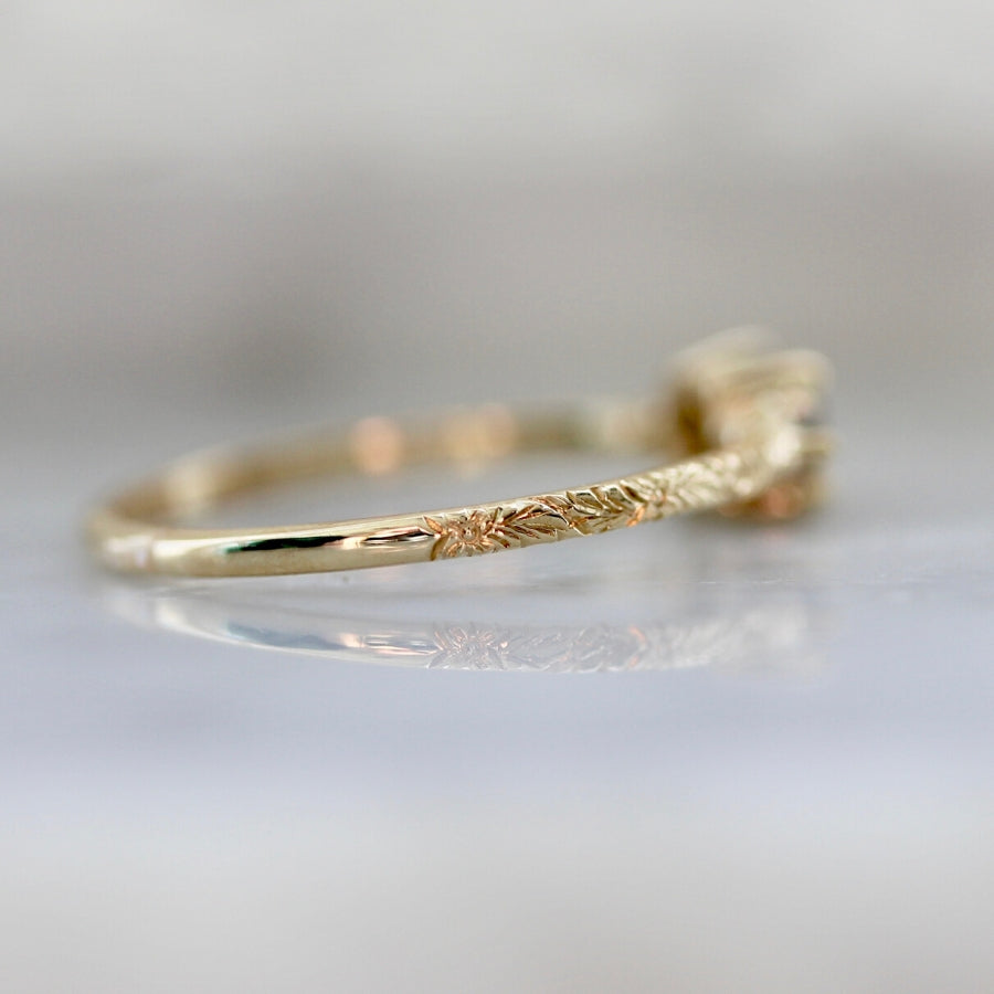 Shiloh Rustic Rose Cut Diamond Ring in Yellow Gold