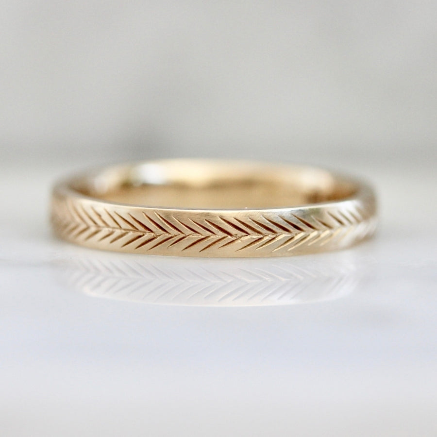 Nirvana Engraved Gold Band