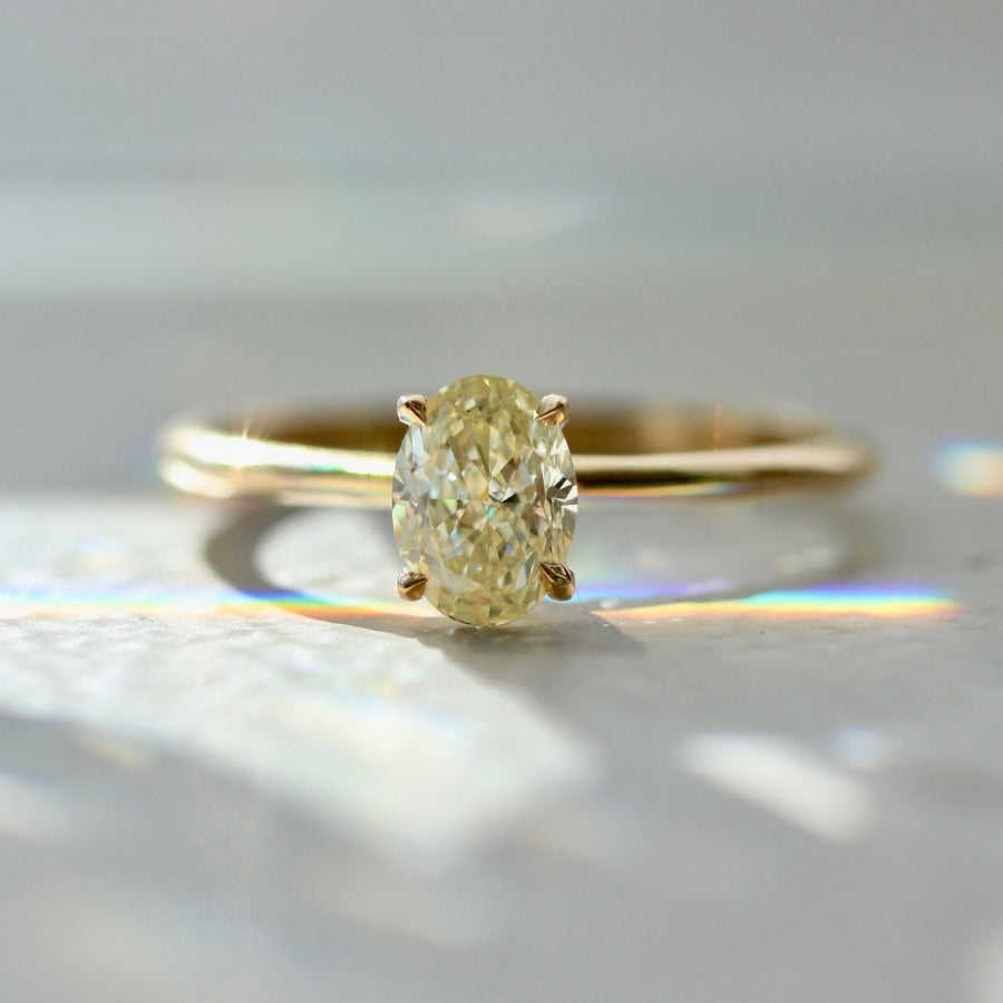 Harvest Moon Yellow Oval Cut Diamond Ring