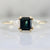 Icaria Blue-Green Emerald Cut Sapphire Ring