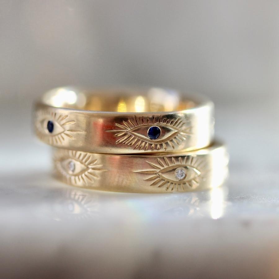 Good Karma Eye Engraved Diamond Band