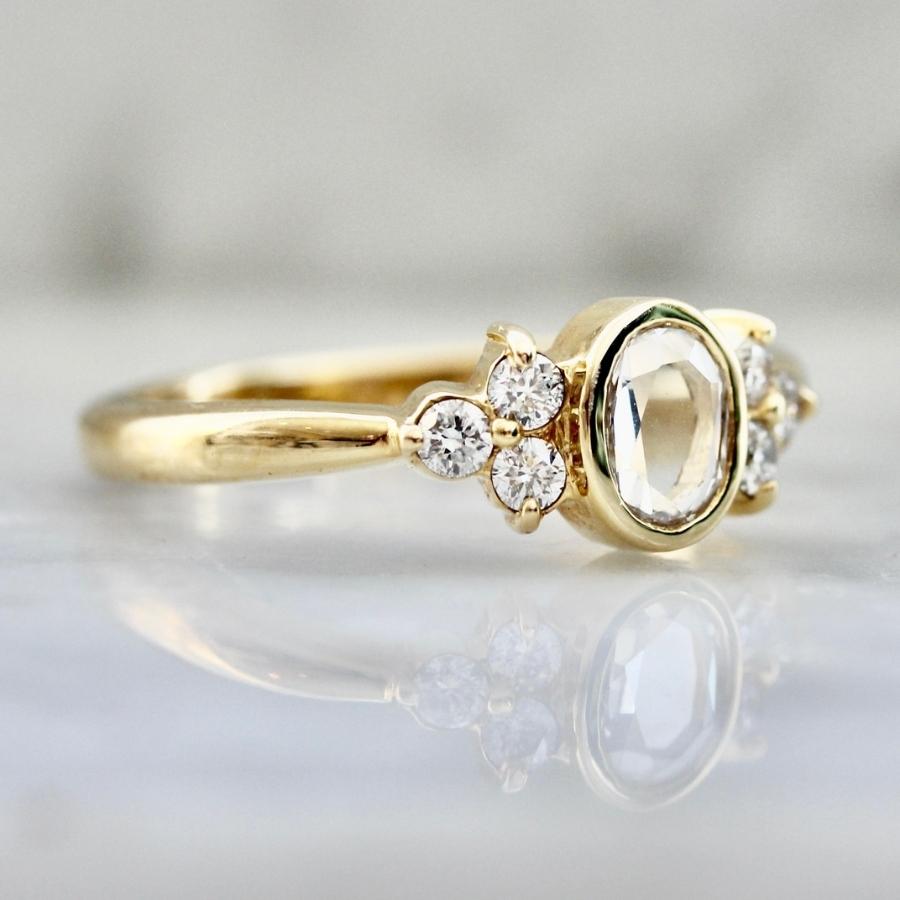 Simone White Portrait Oval Cut Diamond Ring