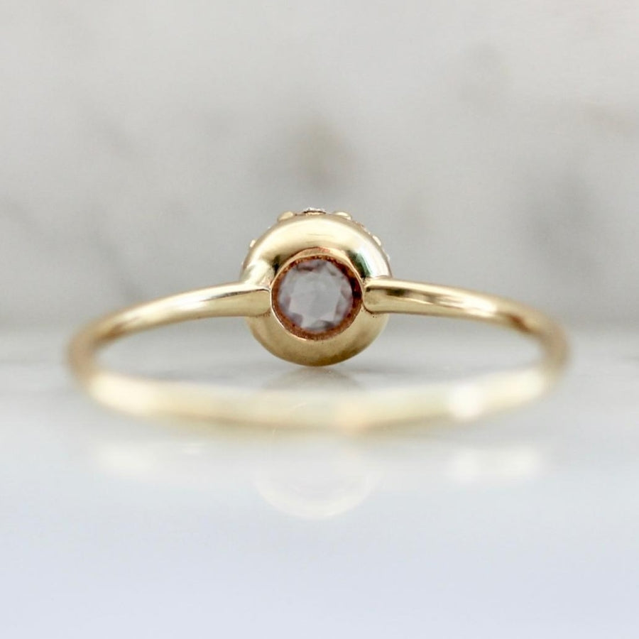 
            Moonbeam White Round Rose Cut Sapphire &amp; Diamond Ring