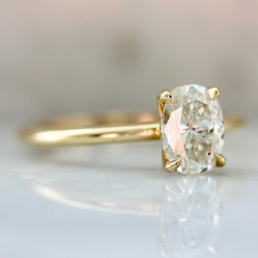 Lunch Money Salt & Pepper Cushion Cut Diamond Ring