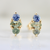 Mosaic Blue-Green Sapphire Earrings