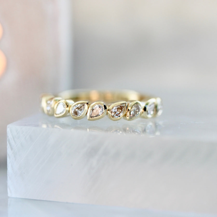 Drops of Starlight White Pear Cut Diamond Band